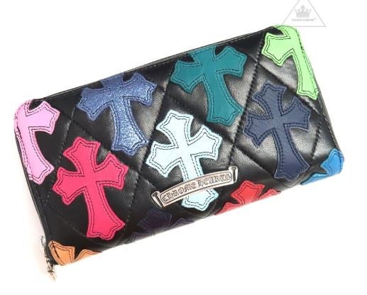 Authentic [Chrome Hearts] CH Multicolor Cross Patch Wallet