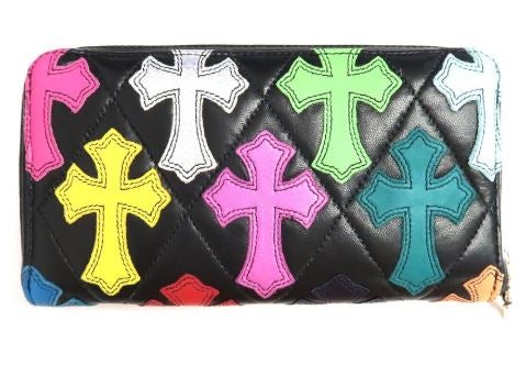 Authentic [Chrome Hearts] CH Multicolor Cross Patch Wallet